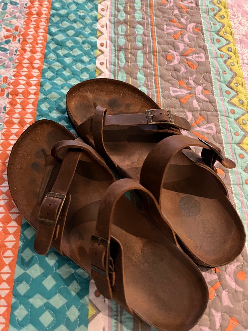 Birkenstock Brown Leather Kids Buckle Sandals